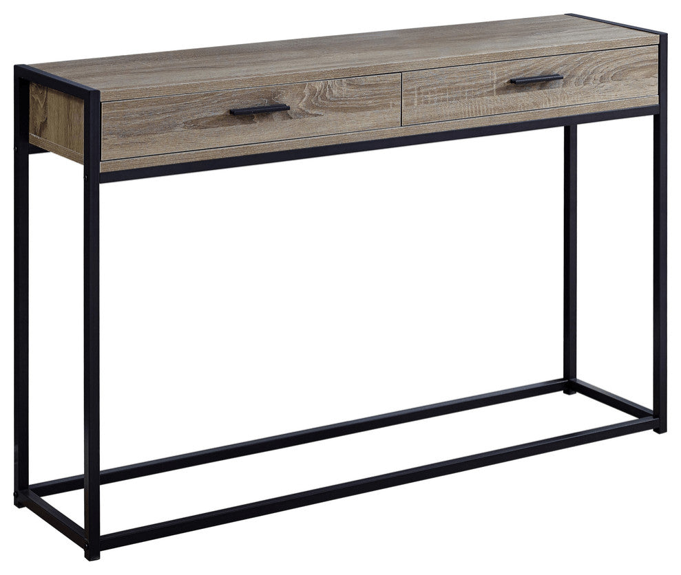 48" Taupe And Black Frame Console Table