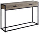 48" Taupe And Black Frame Console Table