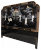 Black Lacquer Headboard Inlaid With Mother of Pearl, King Size 74"x54"