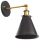 Modern Cone Wall Light Black 1-Light Metal Swing Arm Light