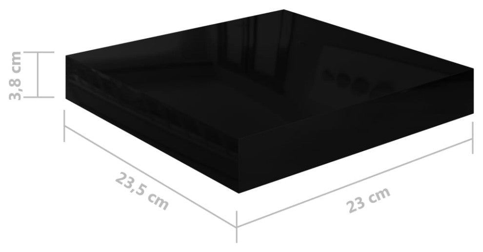 vidaXL Wall Shelves Floating Shelves Display Shelves 2 Pcs High Gloss Black