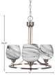 Paramount Uplight 3-Light Chandelier, Brushed Nickel, 6" Onyx Swirl Glass
