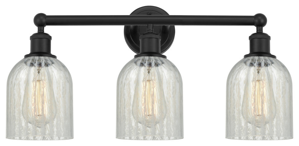 Innovations 616-3W-BK-G2511 Caledonia 3 Light Bath Vanity Light, Matte Black