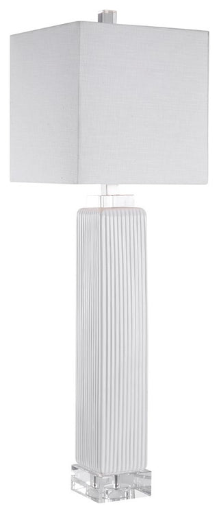 Uttermost 1-Light Bennett White Buffet Lamp, 28348-1