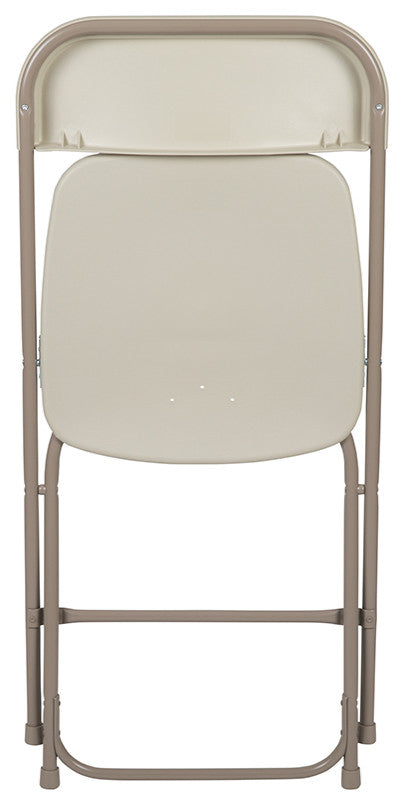 Hercules Series Plastic Folding Chair - 2 Pack 650LB Weight Capacity, Beige