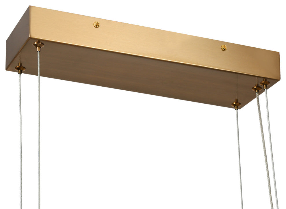 LNC Combrocollia 43.3" Modern Linear LED Crystal Kitchen Island Pendant