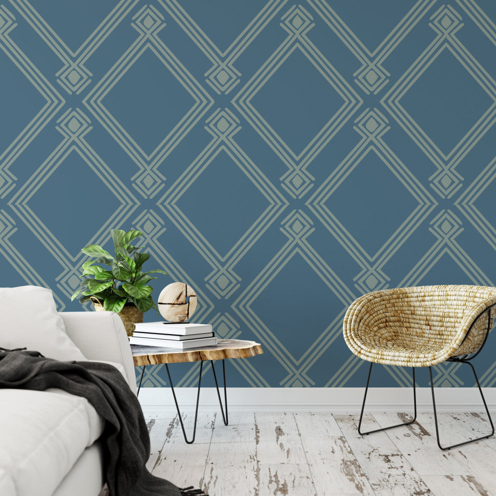 Diamond Air Force Blue Wallpaper by Monor Designs, 24"x72"