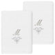 Linum Home Turkish Cotton Monica 2-Piece Embellished Washcloth Set, White