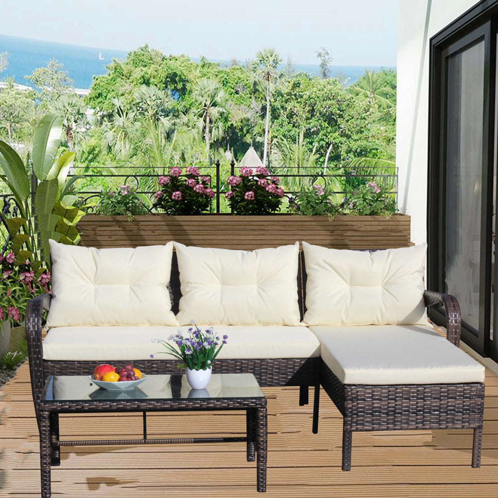 Gewnee Outdoor patio Furniture sets 3 piece Conversation set