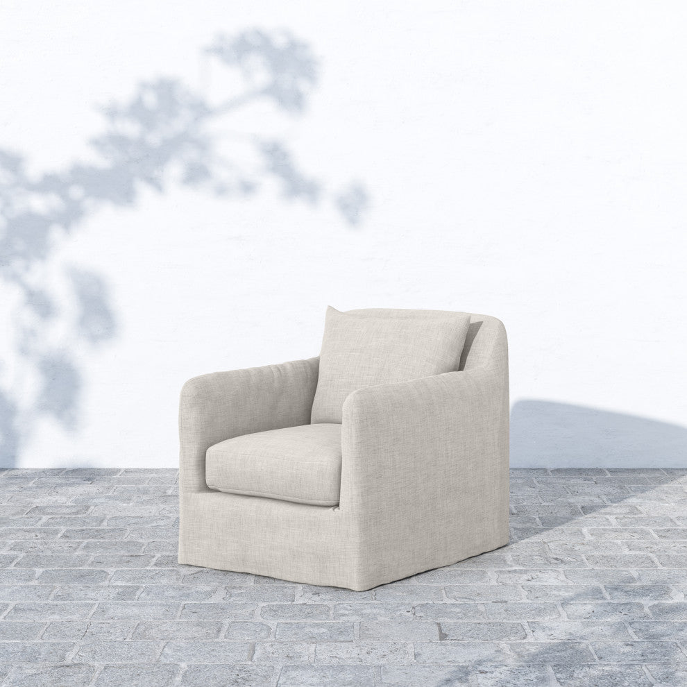Dade Outdoor Swivel Chair-Stone Grey