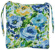 16" Patterned Outdoor Square Tufted Chair Cushions, Set of 6, Lesandra Sunblue