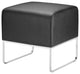 Ottoman Accent Chair, Fabric, Wood, Black, Chrome, Lounge Lobby Hospitality