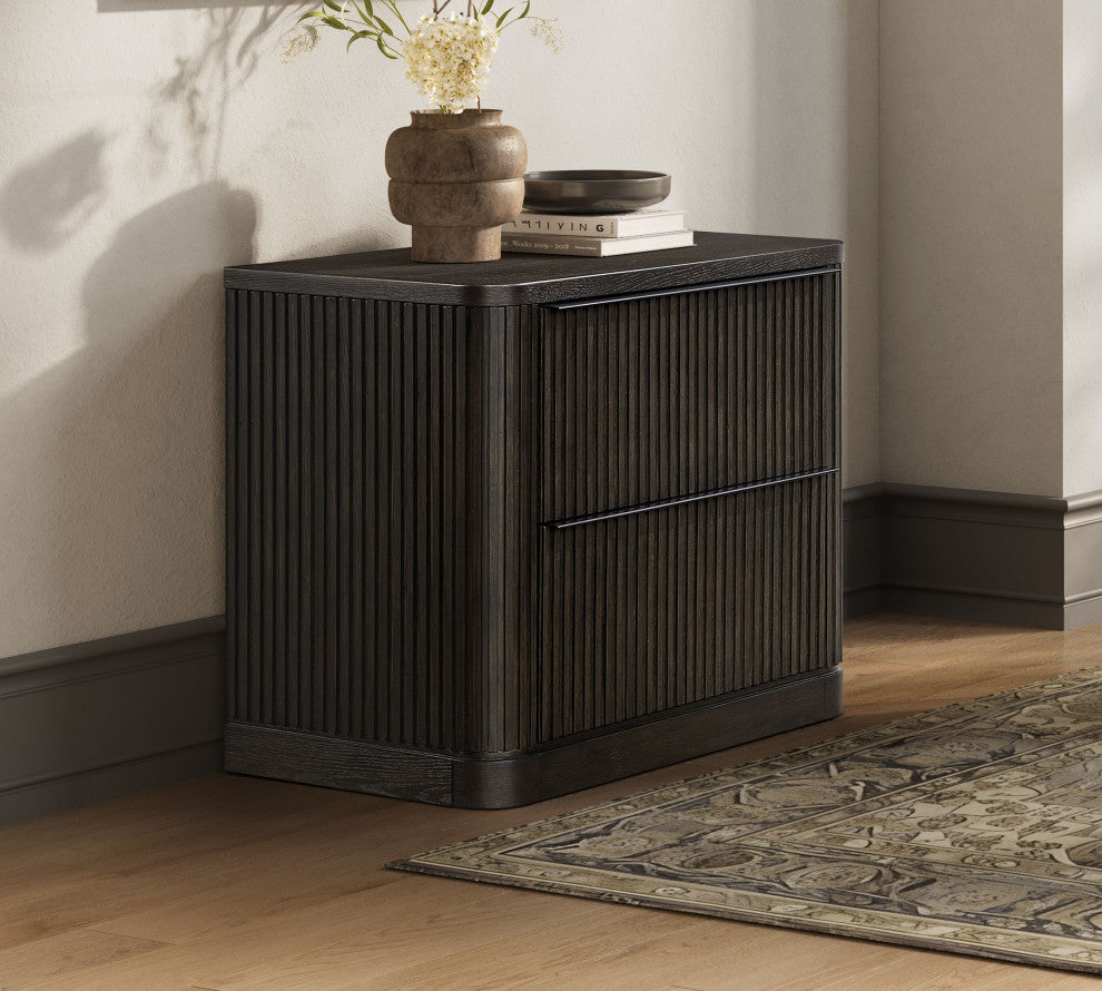 Contemporary Wood Lateral File Drawer, Office Storage, Brown