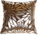 Pillow Decor - Metallic Floral Brown Square Throw Pillow