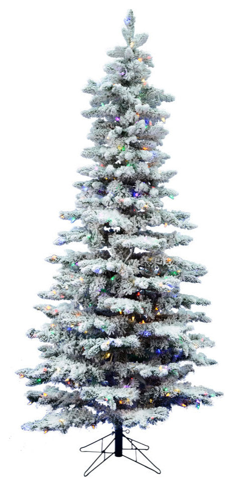 Vickerman A895082Led 9' Flocked Utica Christmas Tree, Multi-Colored Lights