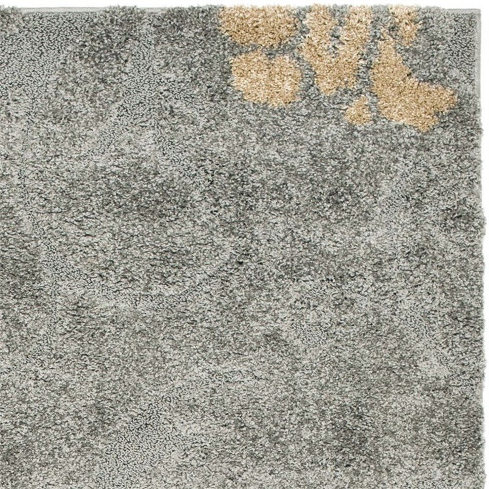Safavieh Florida Shag 6' X 9' Power Loomed Rug in Gray and Beige