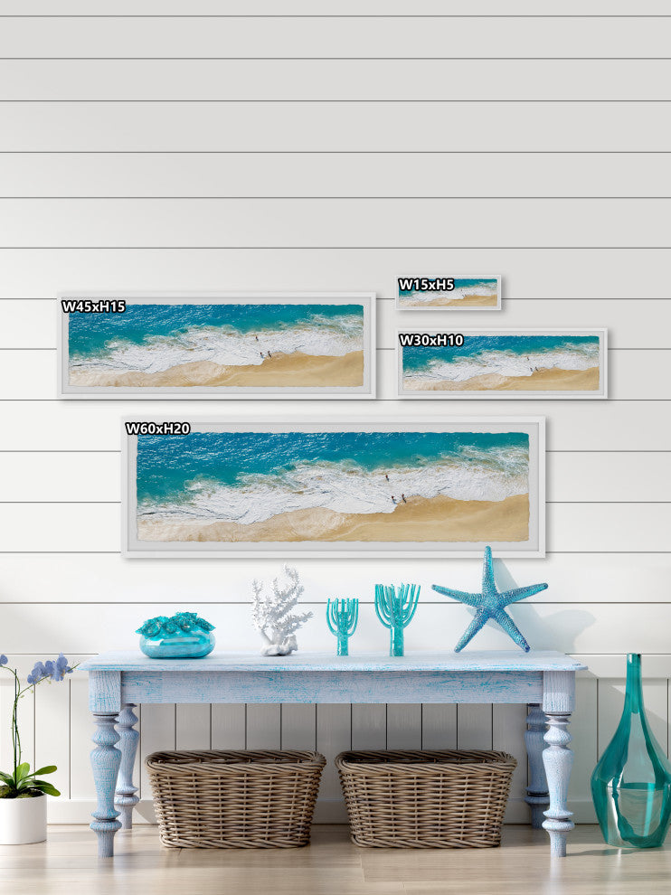 "Enjoy the Waves" Framed Painting Print, 30x10