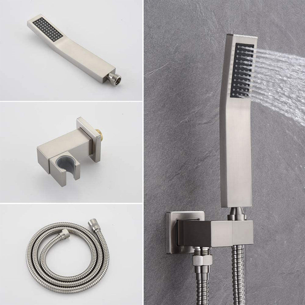 12" Wall Mounted Shower System Shower Combo, Brushed Nickel
