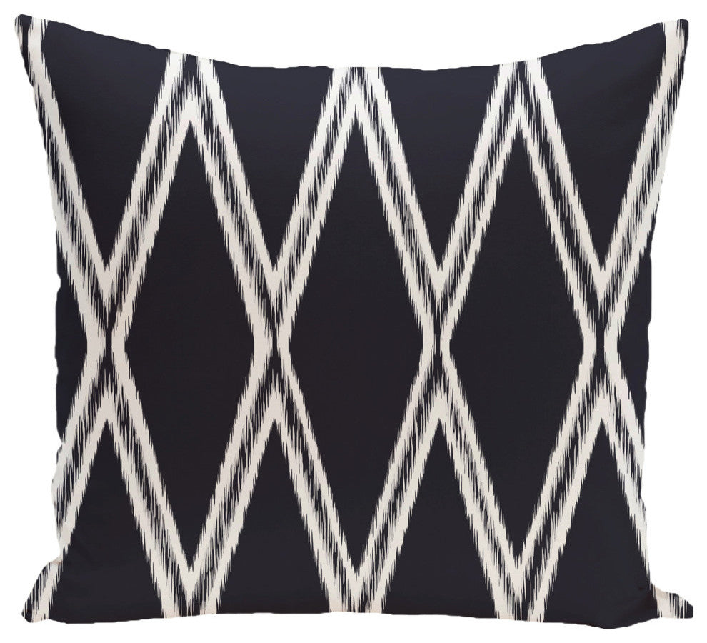 Gate Keeper Geometric Print Outdoor Pillow, Bewitching, 18"x18"