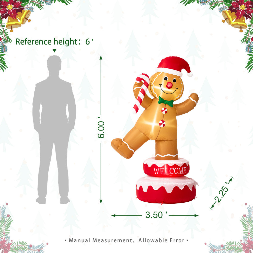 Inflatable Rotating Gingerbread Man Decor