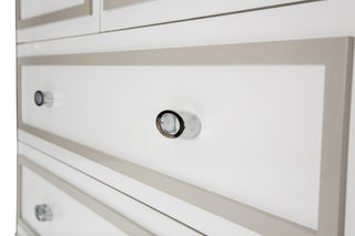 Close-up of drawer front/knob on white background (feature detail).