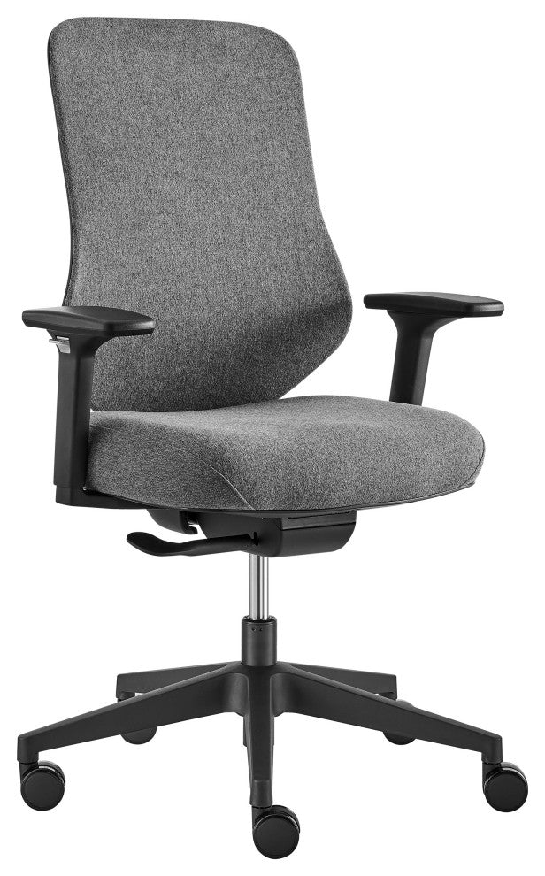 Jeppe Office Chair, Gray Fabric and Black Base