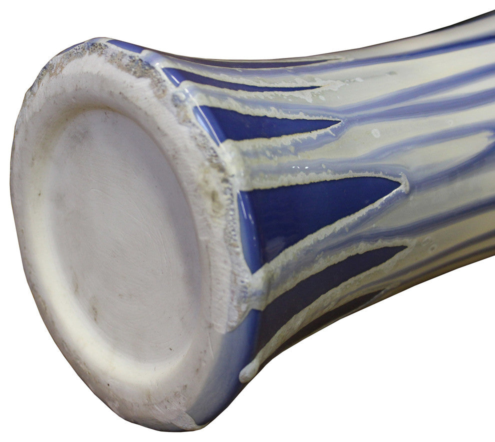 Purple White Glazed Porcelain Contemporary Narrow Mouth Tall Vase