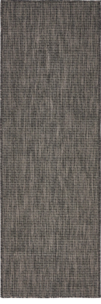 Unique Loom Black Solid Outdoor 2' 0 x 6' 0 Runner Rug