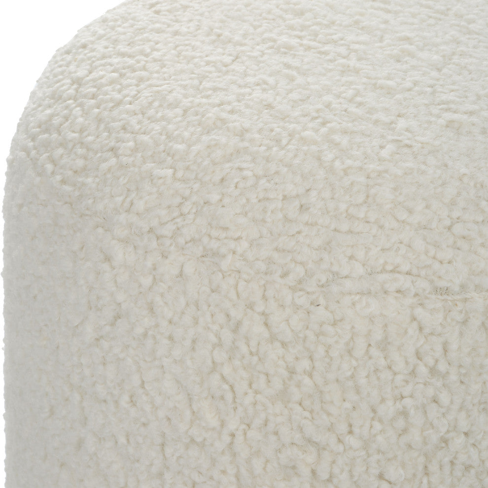 Arles White Shearling Ottoman