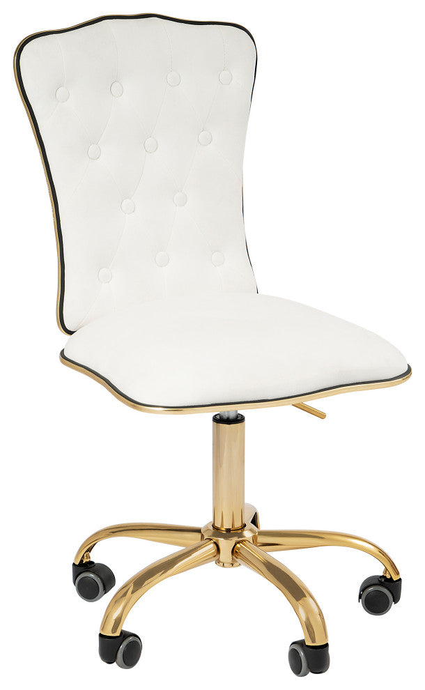 Elise Tufted Vanity Chair, White