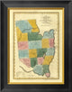 "New York - Saratoga County, 1829" Framed Canvas Giclee by David H. Burr, 16x20"