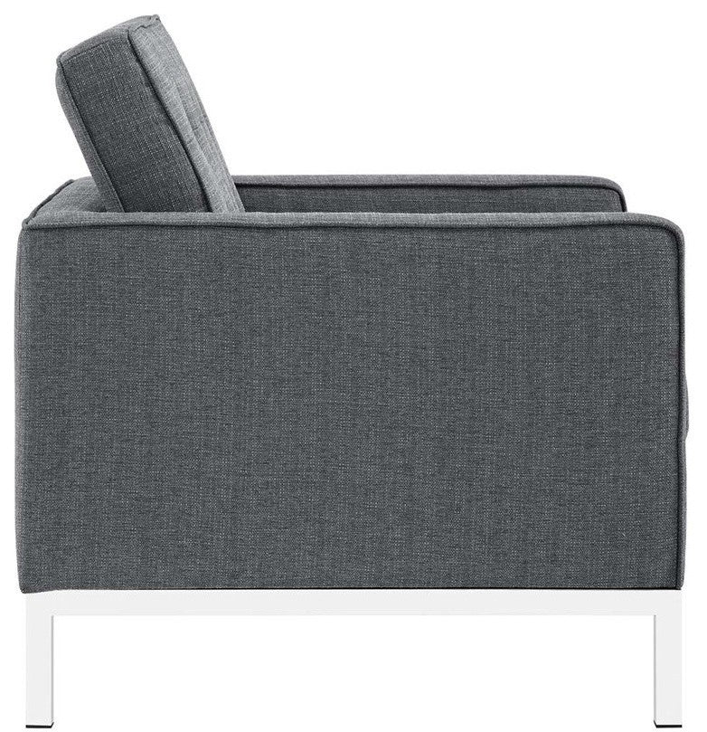 Modway 2-Piece Fabric Loft Living Room Set, Gray