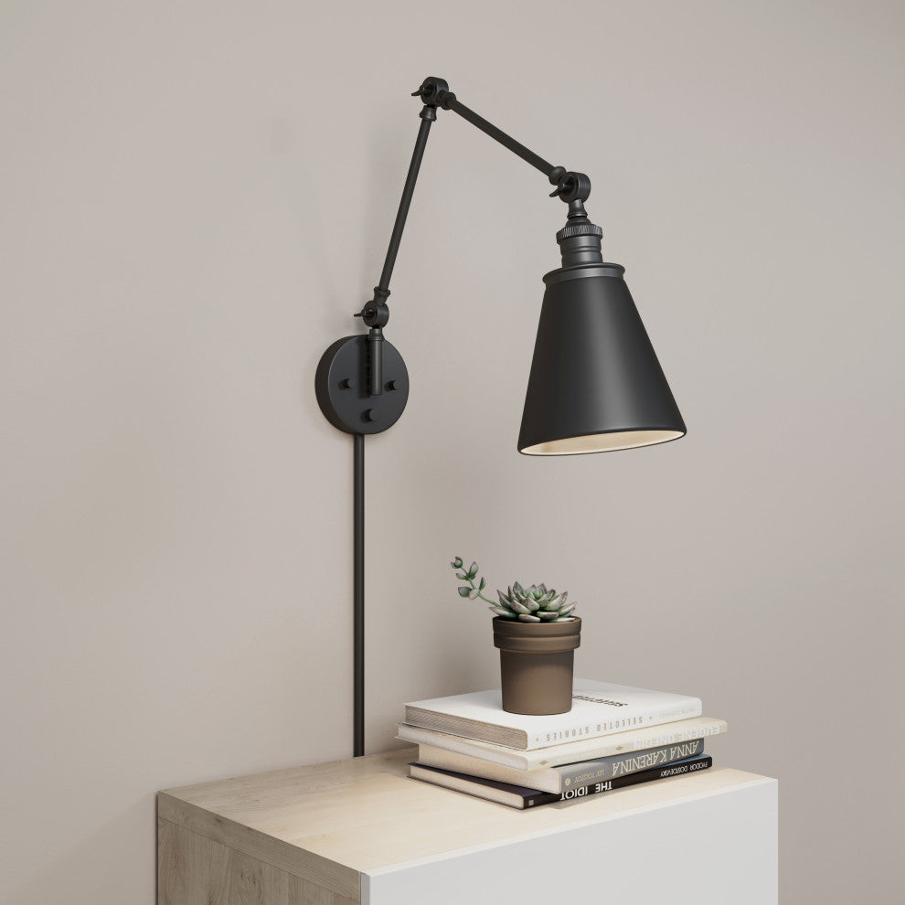Evonne 1 Light 7.25 in. Swing Arm Wall Lamp Plug In/Wall Mount