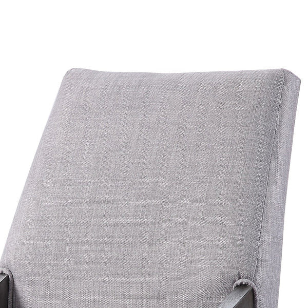 Benzara BM204541 Wood and fabric Dining Chairs, Set of 2, Gray and Black