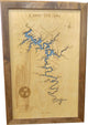 Center Hill Lake, Tennessee-Wood Lake Map, Medium Framed