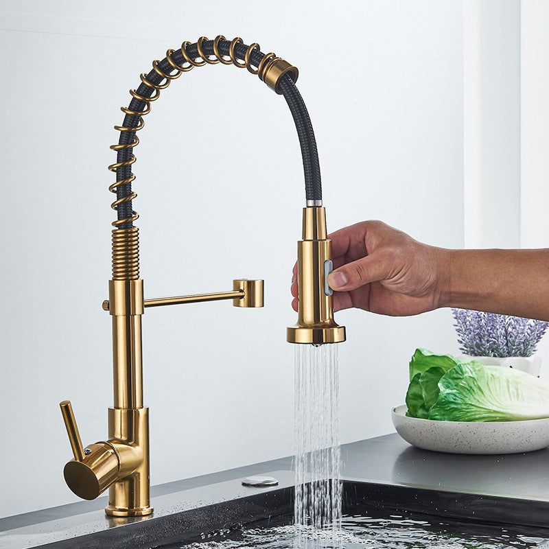 Pull Down Spring Spout Kitchen Faucet