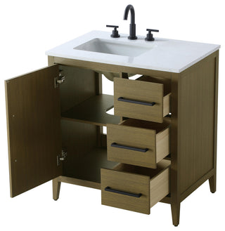 Home Living 32" Single Bathroom Vanity, Chestnut Brown