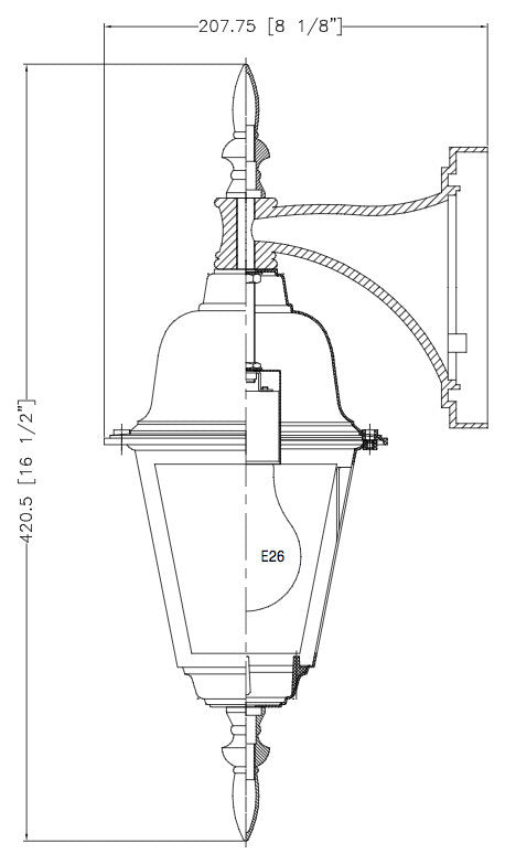 Black Outdoor Patio or Porch Exterior Light Fixture