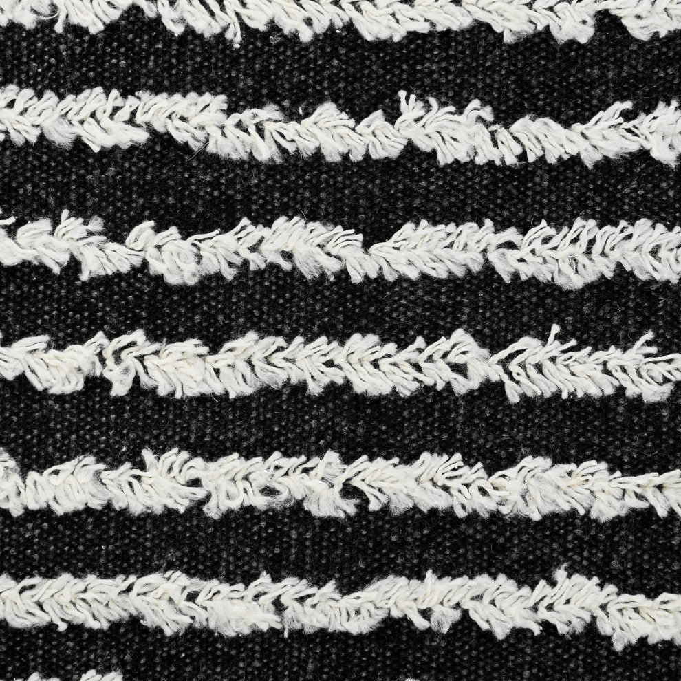 Black Wispy Ways Throw Pillow, 14"x36"