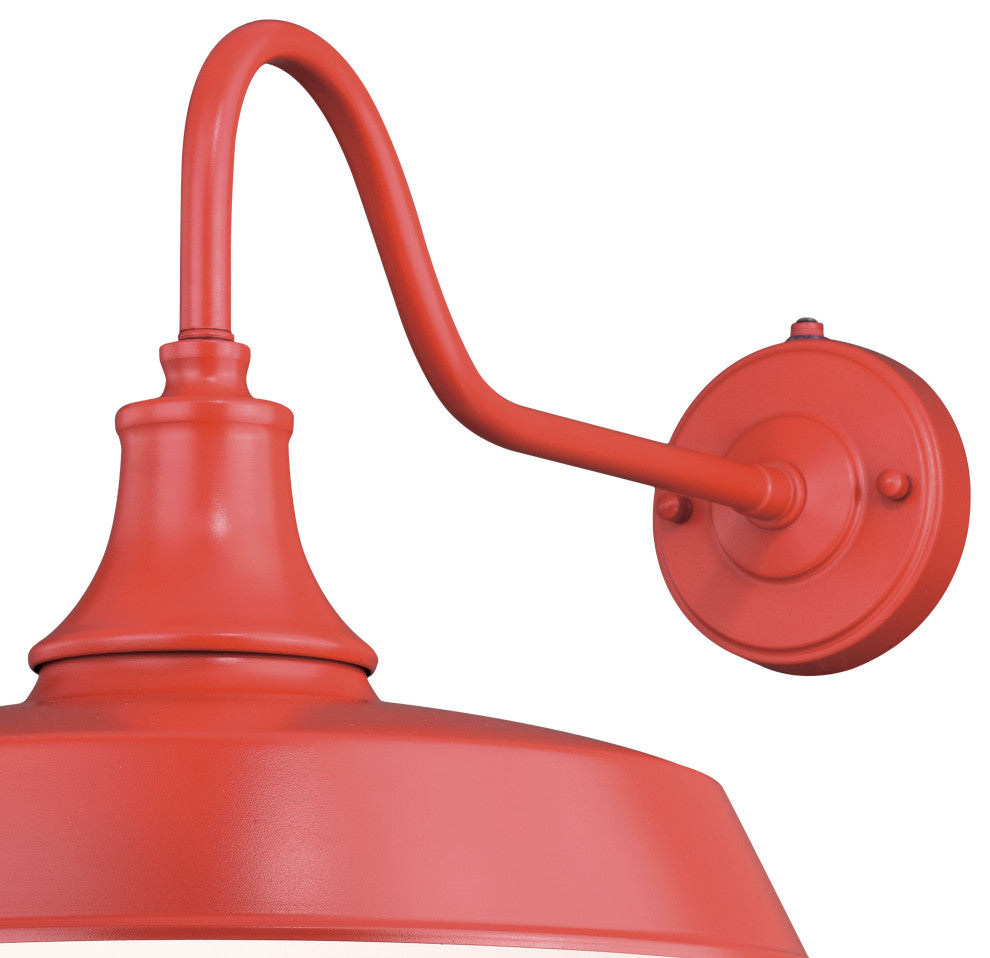 Dorado 1 Light Barn Outdoor Wall Lantern, Red/White, 15"x12"x23"