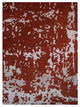 Hand Knotted Silk Area Rug Abstract Red Beige