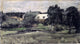 J Frank Currier Landscape with Bridge and Houses Gallery Wrapped Canvas Print