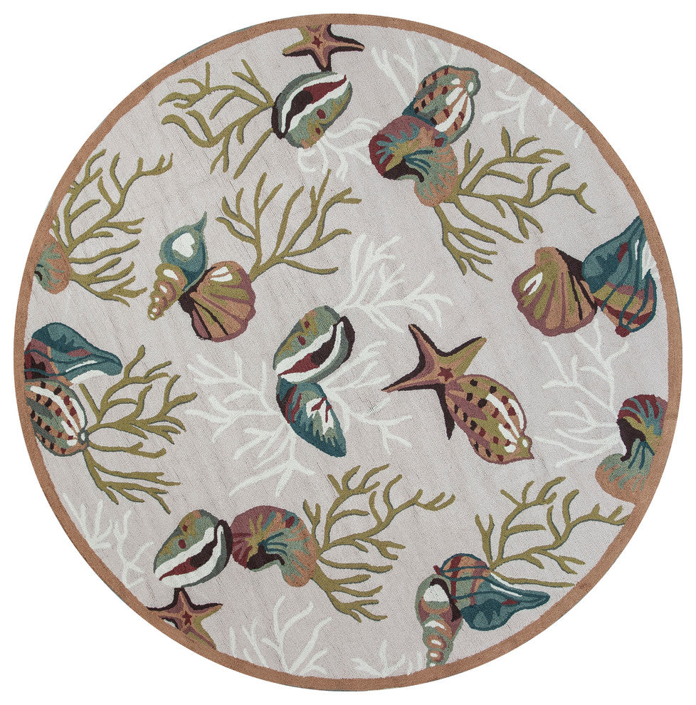 Sonesta 2025 Beige Coral Reef Rug, 7'6" Round