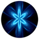 Blue Glowing Space Fractal Flower, Flower Round Metal Wall Art, 23"
