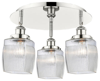 Innovations Colton 3 17.25" Flush Mount Polished Nickel