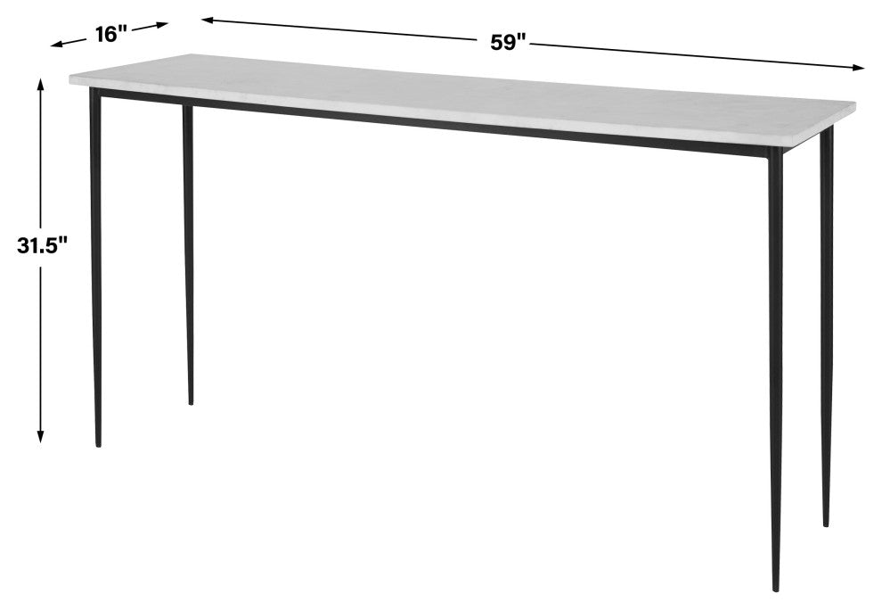 Nightfall White Marble Console Table