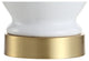Perry 20" Ceramic and Metal Led Table Lamp, White and Brass Gold
