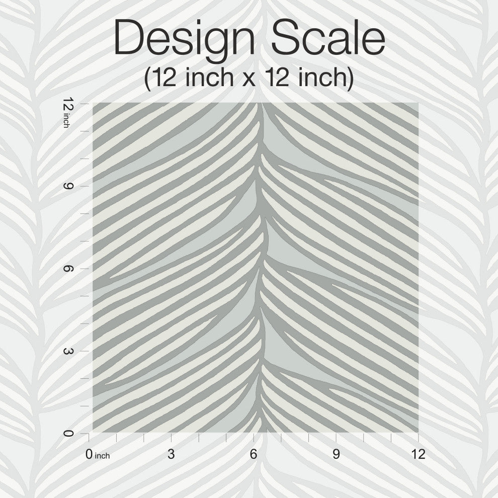 Spa & Silver Luminous Leaves Wallpaper