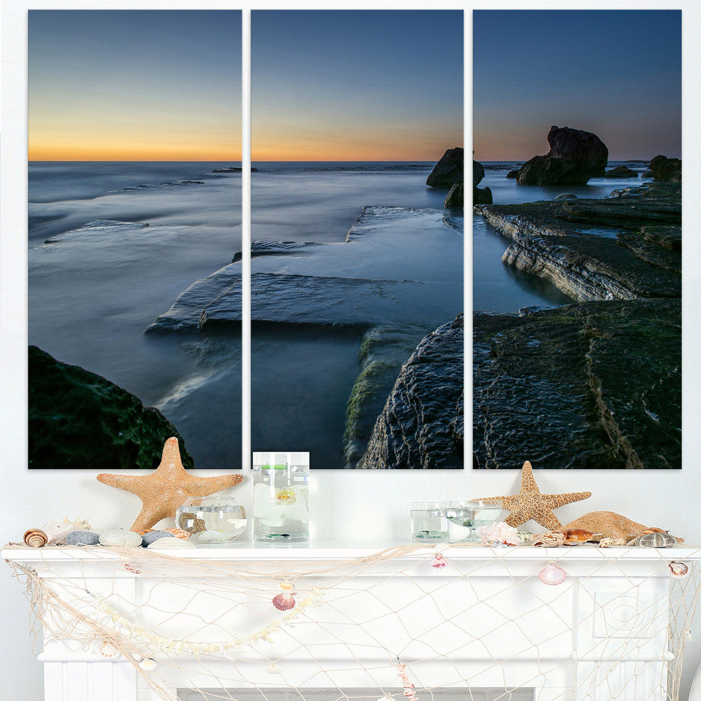 "Sunrise at Sydney Seashore" Canvas Wall Art, 3 Panels, 36"x28"