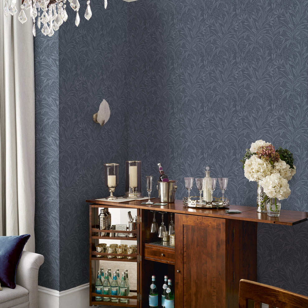 Laura Ashley Barley Wallpaper, Dusky Seaspray